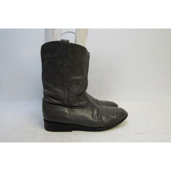 Mens Size 10.5 D Gray Leather Roper Western Cowboy Boots main image 4